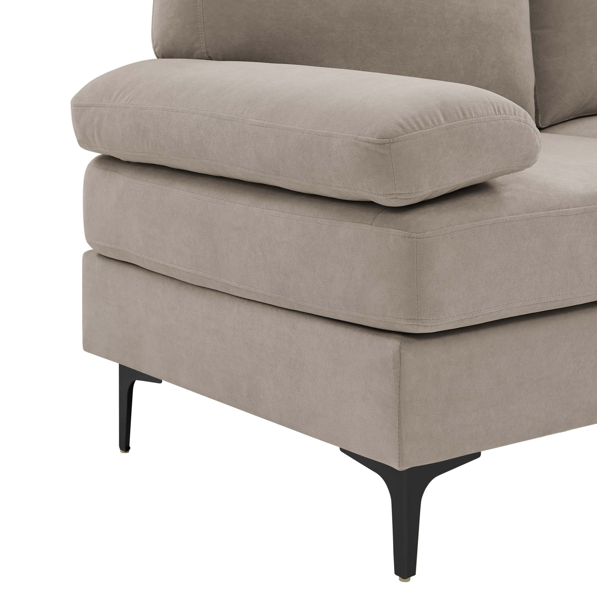 Jopath U-Shaped Sectional Sofa, 4-Seat Convertible Modular Sofa with Double Chaise Lounge,Blend Fabric Upholstered Sofa Couch with Metal Legs for Living Room,Apartment,khaki