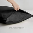 thumbnail image 6 of 2 Pack Microfiber Pillow Cases, 1800 Super Soft Pillowcases with Envelope Closure, Wrinkle, Fade and Stain Resistant Pillow Covers 20" x 36" Black, 6 of 6