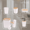 thumbnail image 3 of Set Juego Baño Goral Accesorio Accesorios Para Baño Baños 6 Piezas De Plastico Y Bambu Xtellar blanco, 3 of 3
