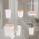 thumbnail image 3 of Set Juego Baño Goral Accesorio Accesorios Para Baño Baños 6 Piezas De Plastico Y Bambu Xtellar blanco, 3 of 3
