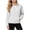 White, variant on Gfyviroh Cozy Jackets for Women Full Zip Up Long Sleeve Fleece Jacket Solid Slim Fit Casual Stand Collar Outerwear