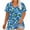 Blue 06, variant on Women's T-Shirts Plus Size V-Neck Floral Printed Short Sleeve Tee Tops Summer Base T-Shirts