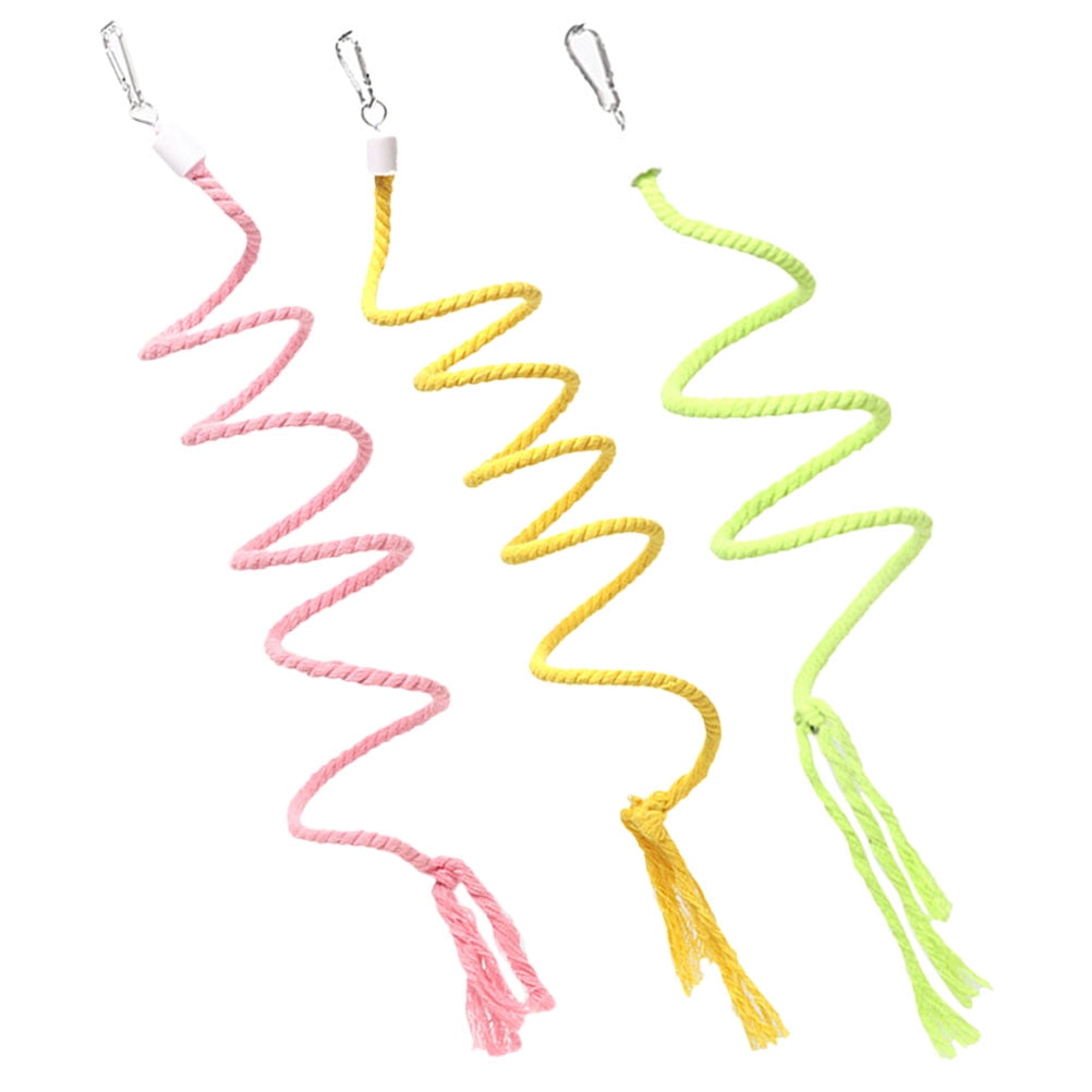 BESTYASH 3-Piece Yellow Cloth Bird Swings for Parrots Cage Toys, Play Accessories for Bird Owners