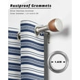 thumbnail image 6 of nqOlkjepod Outdoor Curtains for Patio Waterproof, Navy Blue Striped Outdoor Privacy Panels Grommet, Farmhouse Striped Geometric Art Blackout Outside Curtains for Porch/Cabana 54"x108", 2 Panels, 6 of 8
