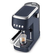 CASABREWS 3700 Essential Espresso Machine, 20 Bar Coffee Maker with PID Temperature Control, Pre-Infusion, Steam Wand & Stainless Steel Design, Royal Blue.