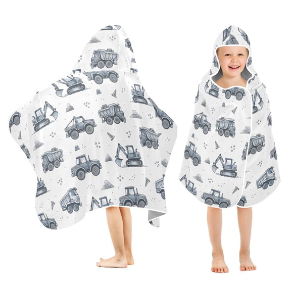 joogoo Construction Vintage Trucks Kids Hooded Beach Towel Baby Bath Towel 23.5"x50"