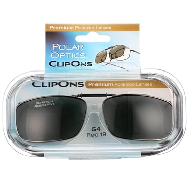 Polar Optics Optical Unisex FlipUps rec 19 GM 54 Clip Ons Sunglasses Gray
