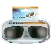 Polar Optics Optical Unisex FlipUps rec 19 GM 54 Clip Ons Sunglasses Gray