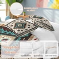thumbnail image 2 of 3 Piece Red Teal Brown Southwestern Duvet Cover Set Twin Size,Microfiber Comforter/Quilt Cover with Corner Ties and 2 Pillowcases,Ethnic Geometric Boho Retro All Season Bedding with Zipper Closure, 2 of 8