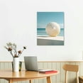 thumbnail image 3 of Creowell Beach Pictures Wall Art: Beach Theme Blue Abstract Wall Art Coastal Wall Decor for Living Room Bathroom Bedroom Ready to Hang 16x20 in / 12x16 in, 3 of 5