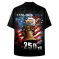 thumbnail image 4 of UngA 250 USA Shirt, Men's American Flag Button Down Shirt Casual Eagle Hawaiian Shirts Patriotic Short Sleeve T Shirts for Man (Black,3XL), 4 of 6