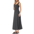 thumbnail image 4 of INSPIRE CHIC Striped Midi Dress for Women Summer Ribbed Knit Bodycon Sleeveless Tank Dresses XL Gray, 4 of 6