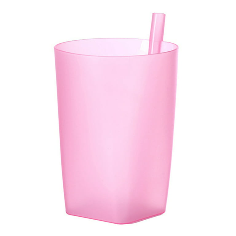 Youngever 7 Sets Plastic Kids Cups with Lids and Straws, 7 Reusable Toddler  Cups with Straws in 7 Pink Colors