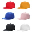 thumbnail image 3 of Dress Choice Men Women Flat Bill Visor Classic Snapback Hat Adjustable Brim High Top End Trendy Color Style Plain Tone Baseball Cap for Daily Wear, 3 of 8