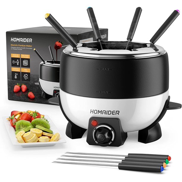 echoer Electric Fondue Pot for Chocolate and Cheese Fondue Set