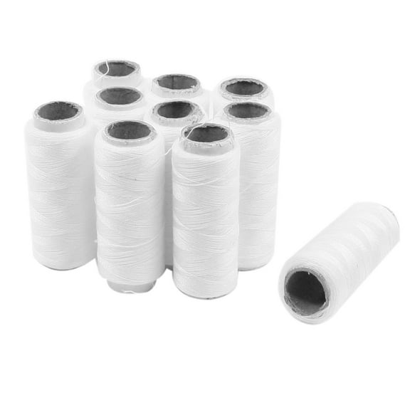 Unique Bargains White String Hand Machine Embroidery Sewing Thread Spools 10 Pieces for Crochet and Knitting