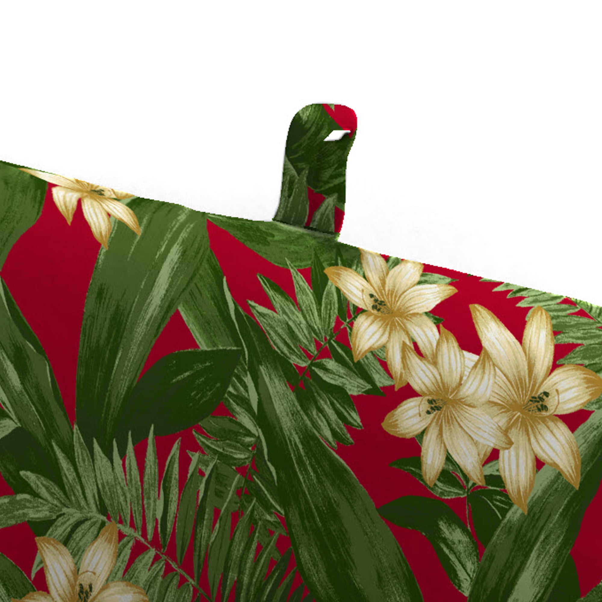 Jordan Manufacturing 72" x 22" Acadia Bordeaux Red Tropical Rectangular Outdoor Chaise Lounge Cushion with Ties and Hanger Loop