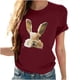 thumbnail image 3 of Tops de Cuello Alto para las Mujeres Amante Impreso Camiseta Cuello Redondo Manga Corta, Poliéster Spandex, 3 of 7