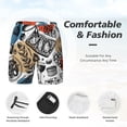 thumbnail image 3 of Naloa French Food Print Men Swim Trunks with Compression Liner ,Board Shorts,Men's Swim Shorts with Drawstring and Elastic Waistband-3X-Large, 3 of 6