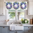 thumbnail image 2 of Blue Purple Hydrangea Wreath Window Valance Curtain Watercolor Flower Rod Pocket Short Curtain for Living Room, Bedroom & Kitchen Window Decor 60x18in, 2 of 8