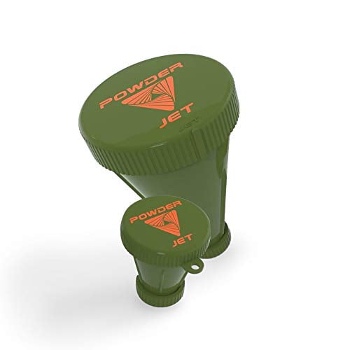 3-in-1 Protein Funnel Powder Device, Protein Powder Containers to Go, and Powder Mixer, Tight-Lock Containers for Protein Powder and Pre Workout Powder, Pack of 2, 150cc and 25cc, Green