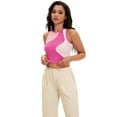 thumbnail image 3 of DARING DIVA Women's Color Block Ribbed Sleeveless Crop Tank Tops XL Pink, 3 of 7