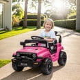 thumbnail image 4 of Zimtown 12V Kids Ride On Truck Car w/Parent Remote Control, Spring Suspension, LED Lights, Pink, 4 of 8