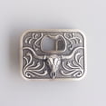 thumbnail image 4 of Vintage Silver Plated Long Horn Bull Bottle Opener Belt Buckle, 4 of 6