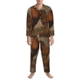 thumbnail image 3 of Fotbe Oil Painting Chicken And Duck Pijama de Hombre con Estampado de Manga Larga, Conjunto de 2 Piezas, Ropa de Dormir Suave y Cómoda con Bolsillos-Medium, 3 of 7
