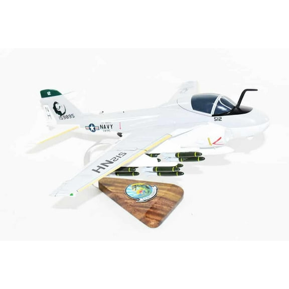 VA-95 Green Lizards (1980s) A-6 Intruder Model, 1/36th Scale, Mahogany, Navy