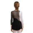 thumbnail image 3 of Riismen Kids Girls Figure Skating Dress Long Sleeves Ballet Dance Skirted Leotards Gymnastics Outfits Black 10, 3 of 7