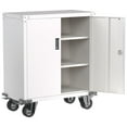 thumbnail image 5 of AOBABO Steel Lockable Wheeled Office Storage Cabinet & Shelves,White/Silver, 5 of 8