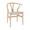 Ash Wood + Natural Wood Color, variant on Polynices Wishbone Dining Chair, Solid Ash Wood Y Chair, Handwoven Paper Cord Seat, Fully Assembled, Natural Ash Frame/Natural Cord, 1-Pack