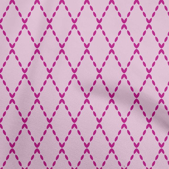 oneOone Viscose Chiffon Light Pink Fabric Argyle Sewing Material Print Fabric By The Yard 42 Inch Wide
