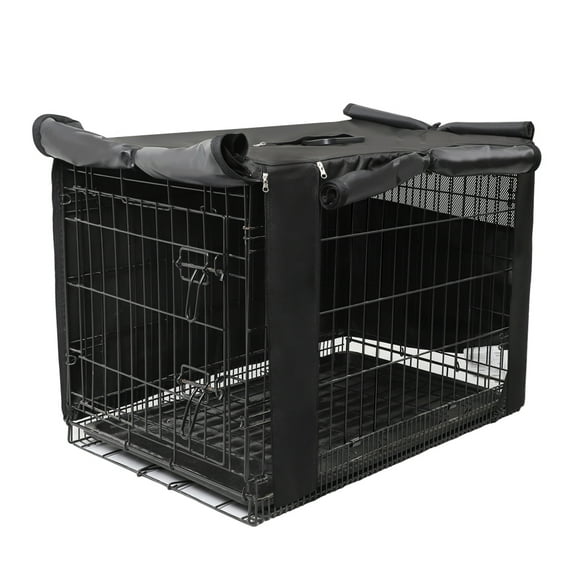 Seamander Dog Crate Cover,48“,Black, Durable Waterpoof and Windproof Dog Crate and Pet Kennel Cover, Fits 1-door, 2-doors, 3-doors steel wire Dog Crate and Pet Kennel