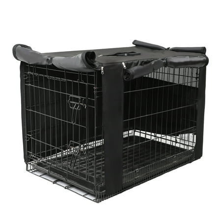 Seamander Dog Crate Cover,42“,Black, Durable Waterpoof and Windproof Dog Crate and Pet Kennel Cover, Fits 1-door, 2-doors, 3-doors steel wire Dog Crate and Pet Kennel