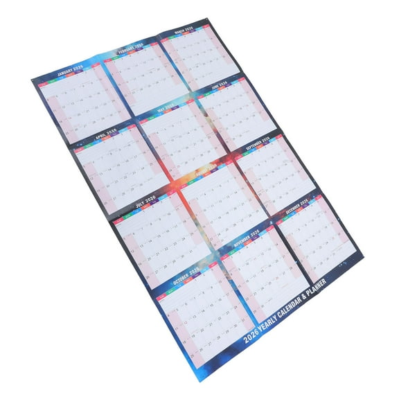 NIAIZEK 2026 Wall Calendar Hanging Planner with Colorful Monthly Layouts, Holiday Highlights, and Easy Organization for Home or Office