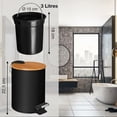 thumbnail image 2 of Modern Bamboo Trash Can, Soft-Close Foot Pedal Bin for Your Decorative Needs, 2 of 5