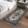 thumbnail image 3 of HAHDAXIA Boho Hallway Rug - 2x4 Washable Small Laundry Room Bedroom Non-Slip Ultra-Thin Rugs for Entryway Kitchen Persian Distressed Indoor Carpert Runner Entry Bathroom Living Room, Black #0, 3 of 7