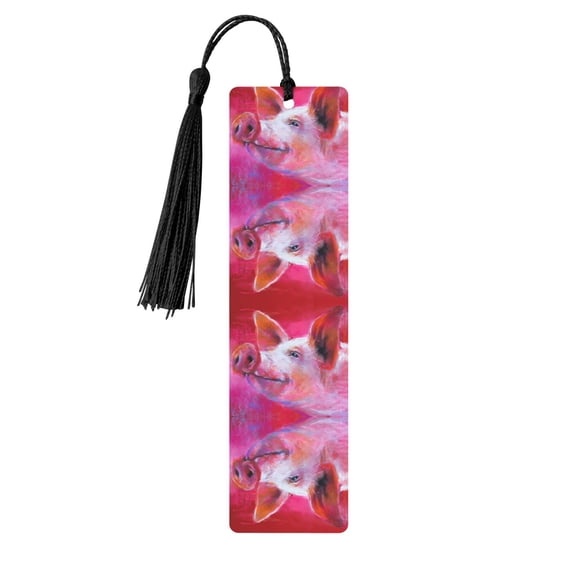 Kdxio Pig Print Metal Tassel Bookmarks,Perfect Gift for Art Lovers and Bookworms Metal Bookmarks for Women