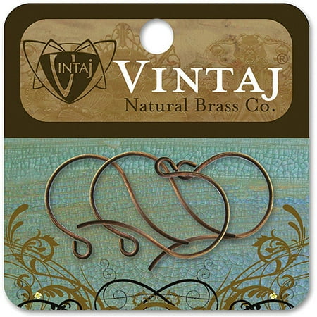 Round Loop Earrings - Vintaj Metal Ear Wires, 4pk, Round Loop, 27mm x 15mm