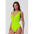 thumbnail image 3 of Womens Sexy V Neck One Piece Bathing Suit Cross Back Swimsuit High Waist Monokini, 3 of 12