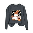 thumbnail image 4 of Inverlee Halloween Sweatshirts for Women Cute Pumpkin Ghost Graphic T-shirt Soft Round Neck Sweatshirt Short Sleeve Dressy Casual Pullover Tops Halloween Gifts, 4 of 5