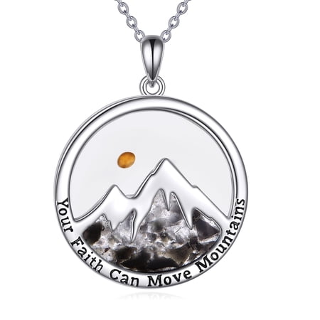 YAFEINI Graduation Gift Mustard Seed Faith Necklace for Women 925 Sterling Silver Your Faith Can Move Mountain Obsidian White Howlite Jewelry Gift Christian Necklace