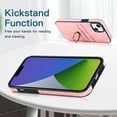 thumbnail image 5 of SaniMore for iPhone 14 Plus PU Leather Case, Wallet Cover Built-in 2 Card Slots & 360° Rotatable Ring Kickstand 360° All-Inclusive Protective Shell for iPhone 14 Plus Women Men, Pink, 5 of 10