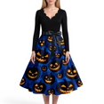 thumbnail image 3 of Womens Halloween Dress Pumpkin Funny Scary Breathable Quick‑Dry Retro Dress For Fall Holiday Events, 3 of 4