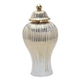 thumbnail image 4 of WLPZXP Ceramic Ginger Jar Craft with Lid Elegant Modern Chinese Ceramic Vase Temple Jar White and Gold, 4 of 8