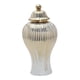 thumbnail image 4 of Vasija de porcelana antigua, vasija de templo con tapa, flor elegante multifuncional Blanco y dorado, 4 of 8