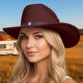thumbnail image 2 of Western Style Cowboy Hat With Star for Everyday Wear Unisex Riding Accessory for Casual Leisure Seasons, 2 of 4
