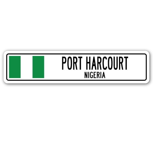 PORT HARCOURT NIGERIA Street Sign Nigerian flag city country road wall gift
